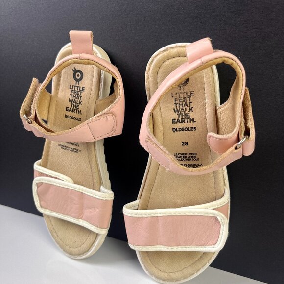 Old soles Pink leather velcro strap shoes - Picture 4 of 4